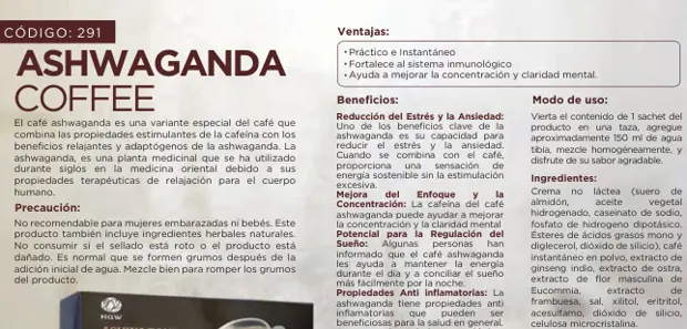 Ashwaganda Coffee, imagen del catálogo original HGW