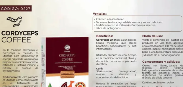 Cordyceps Coffee, imagen del catálogo original HGW