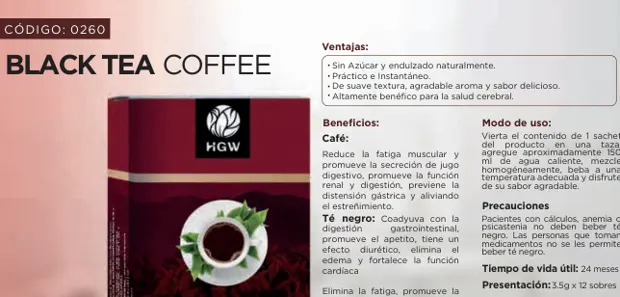 Black Tea Coffee, imagen del catálogo original HGW