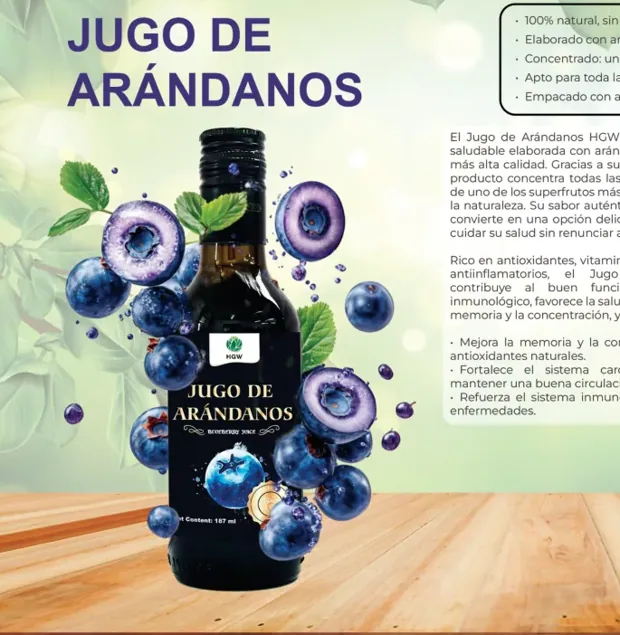 Jugo de arándanos, imagen del catálogo original HGW