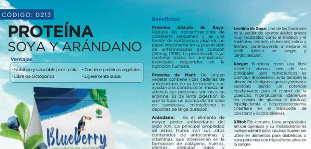 Proteína de soya y arándano, imagen del catálogo original HGW