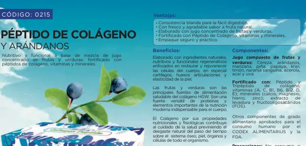 Péptido de colágeno y arándanos, imagen del catálogo original HGW