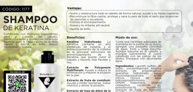 Shampoo de keratina, imagen del catálogo original HGW