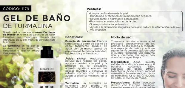 Gel de baño de turmalina, imagen del catálogo original HGW
