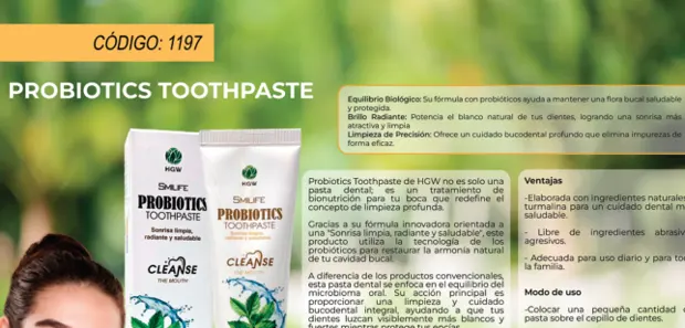 Probiotics Toothpaste, imagen del catálogo original HGW