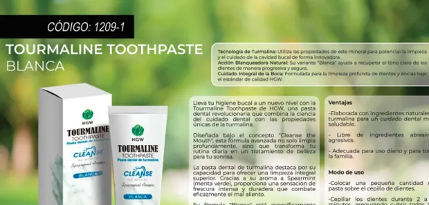 Tourmaline Toothpaste blanca, imagen del catálogo original HGW