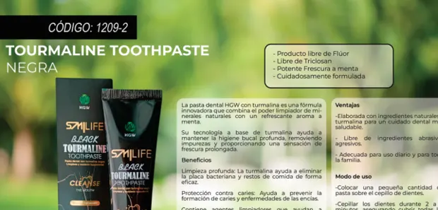 Tourmaline Toothpaste negra, imagen del catálogo original HGW