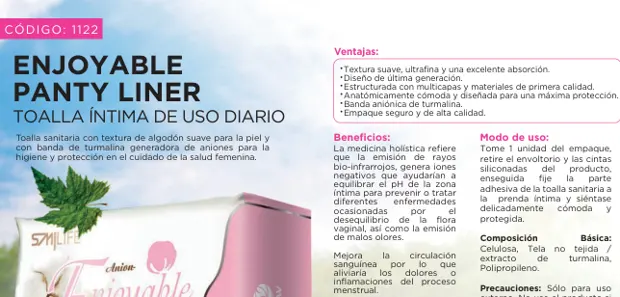 Enjoyable Panty Liner · Uso diario, imagen del catálogo original HGW