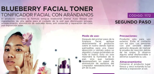 Blueberry Facial Toner, imagen del catálogo original HGW