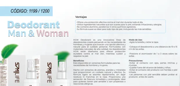 Deodorant Man & Woman, imagen del catálogo original HGW