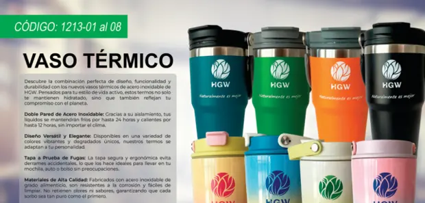 Vaso térmico · Variantes de color, imagen del catálogo original HGW