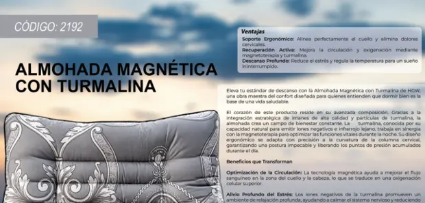 Almohada magnética con turmalina, imagen del catálogo original HGW