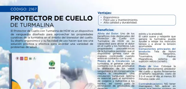 Protector de cuello de turmalina, imagen del catálogo original HGW