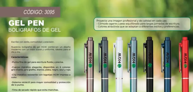 Gel Pen · Bolígrafo de gel, imagen del catálogo original HGW